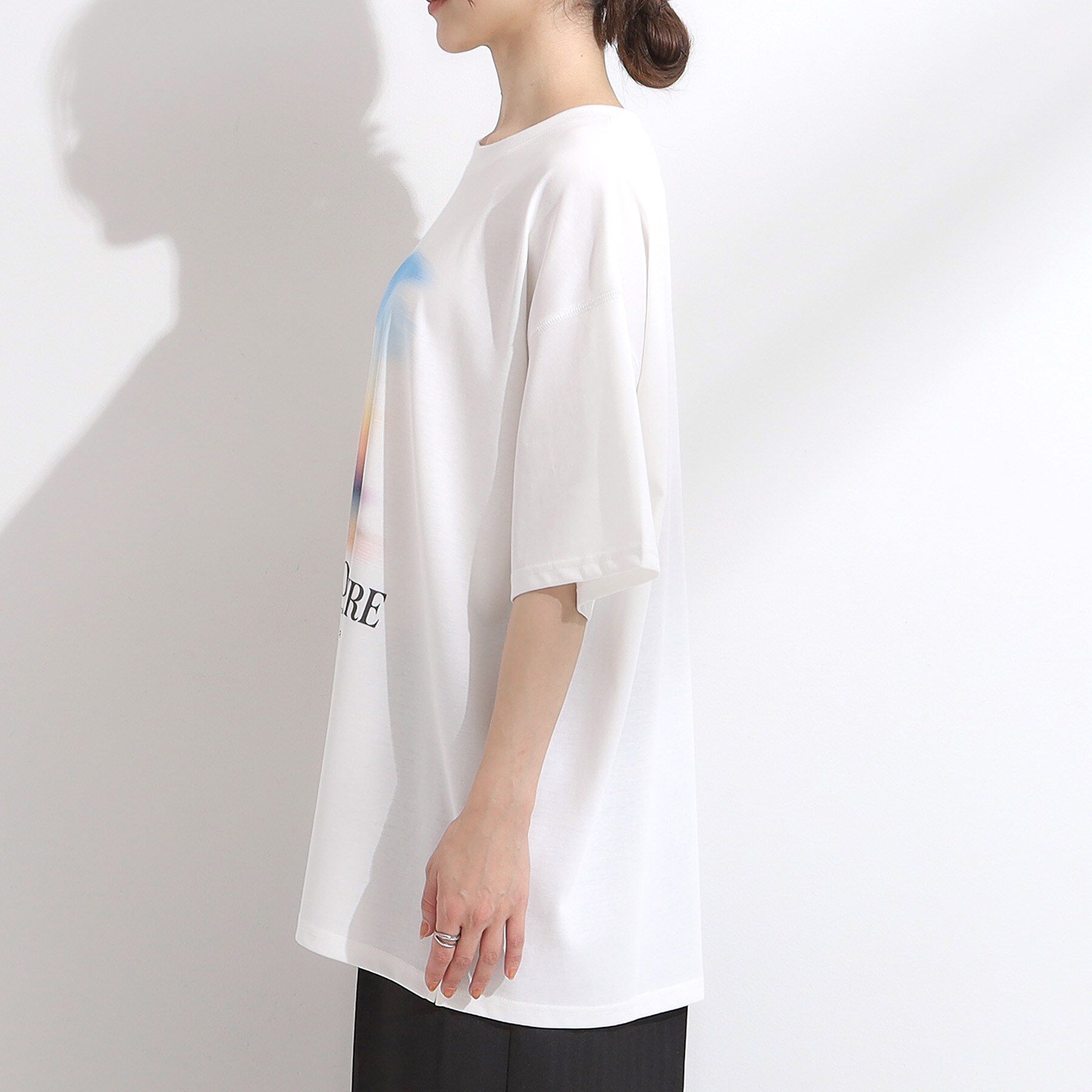 SHOO･LA･RUE「【ひんやり/汗ジミ軽減/UVカット】プリントアソート BIG Tシャツ」|Tシャツ・カットソー|