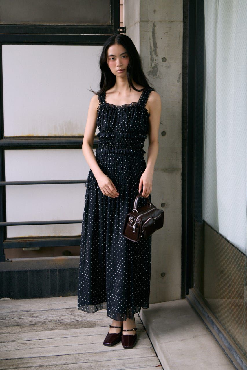 SLY「SHIRRING FRILL ドレス」|ワンピース|