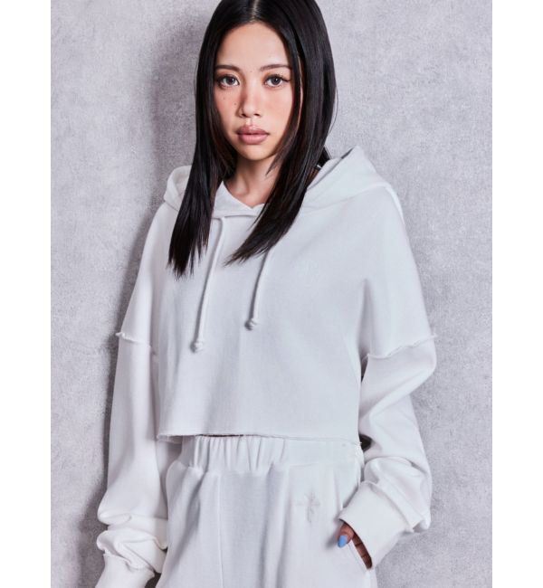 GYDA「sacred edge crossショートパーカー」|Tシャツ・カットソー|オフホワイト