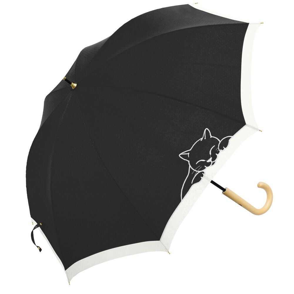 BACKYARD FAMILY「傘 レディース 大人 通販 長傘 55cm 晴雨兼用 かさ カサ 雨傘 日傘 晴雨兼用傘」|傘|ブラック1