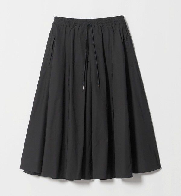 UNITED ARROWS「タフタ ジップ フレアスカート ‐ウォッシャブル‐」|フレア|BLACK
