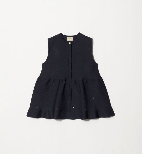 UNITED ARROWS「ビジュー ベスト ‐ウォッシャブル‐」|ベスト・ジレ|NAVY