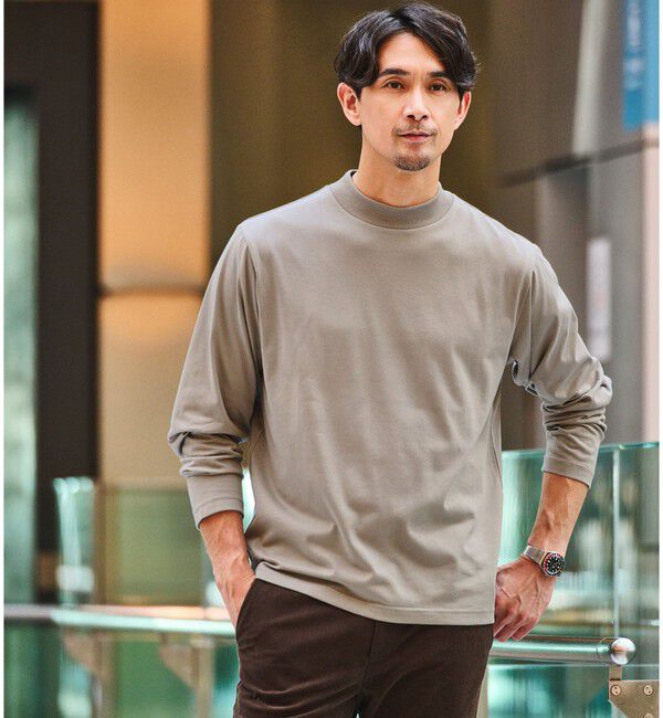 UNITED ARROWS green label relaxing「【WEB限定】JUST fit デイリーモック 長袖 Tシャツ -吸水速乾・抗菌-」|Tシャツ・カットソー|MOCA