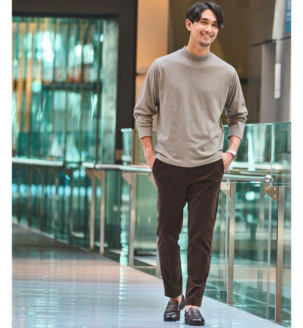 UNITED ARROWS green label relaxing「【WEB限定】JUST fit デイリーモック 長袖 Tシャツ -吸水速乾・抗菌-」|Tシャツ・カットソー|