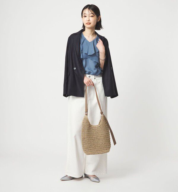 UNITED ARROWS green label relaxing「ラッフル フレア ショートスリーブ ブラウス」|シャツ・ブラウス|