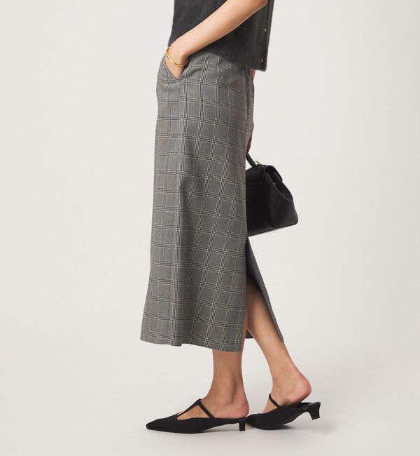UNITED ARROWS green label relaxing「Daily Chic Iライン スリム スカート ストレッチ」|タイト|