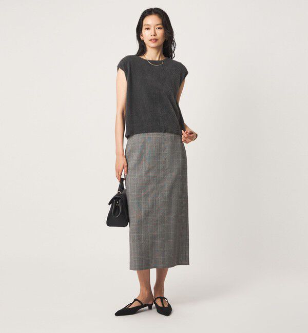 UNITED ARROWS green label relaxing「Daily Chic Iライン スリム スカート ストレッチ」|タイト|