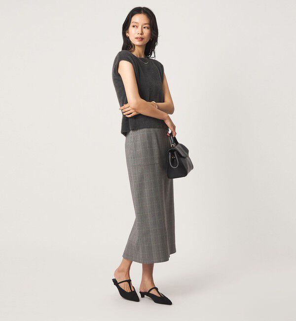 UNITED ARROWS green label relaxing「Daily Chic Iライン スリム スカート ストレッチ」|タイト|