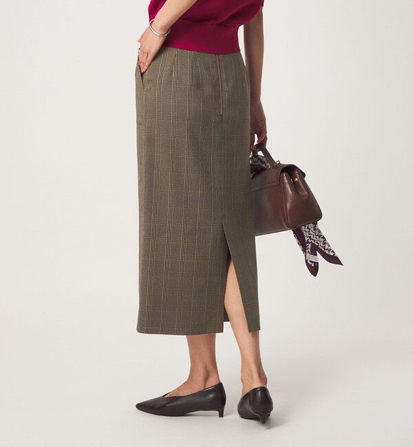 UNITED ARROWS green label relaxing「Daily Chic Iライン スリム スカート ストレッチ」|タイト|