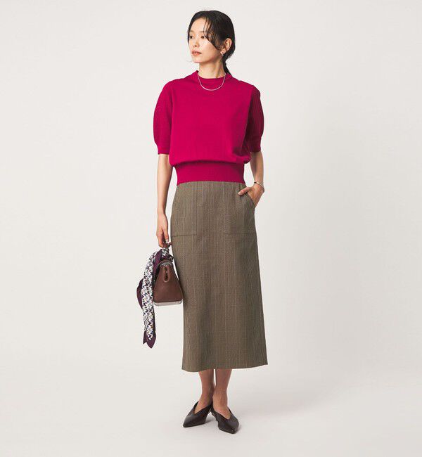 UNITED ARROWS green label relaxing「Daily Chic Iライン スリム スカート ストレッチ」|タイト|