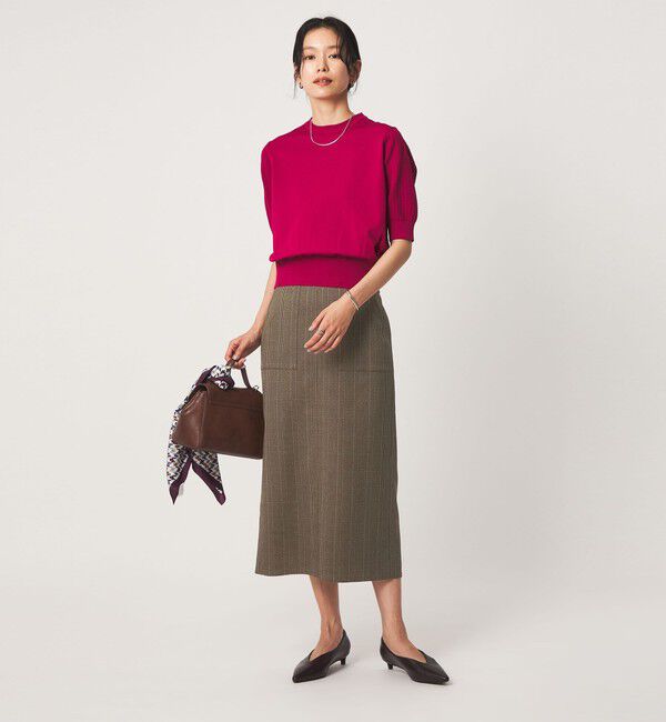UNITED ARROWS green label relaxing「Daily Chic Iライン スリム スカート ストレッチ」|タイト|