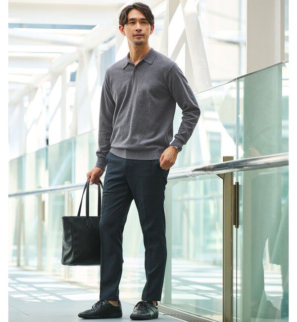 UNITED ARROWS green label relaxing「【WEB限定】JUST fit ハイゲージ ジャケイン ニットポロ」|ニット・セーター|