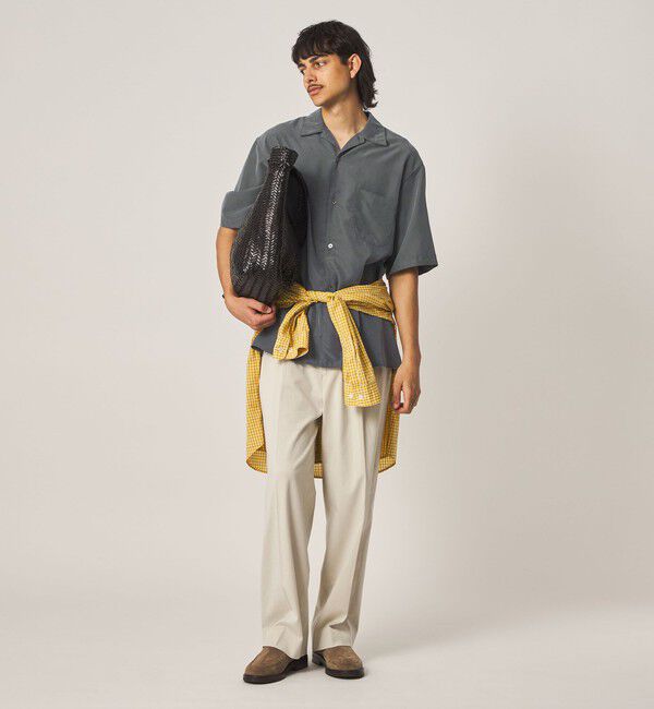 Steven Alan＞ ドレープ オープンカラー ショートスリーブ シャツ BOX
