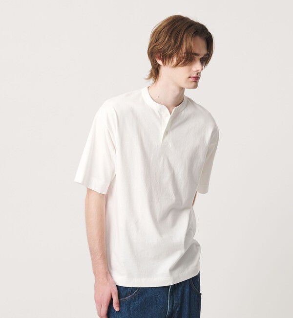 California General Store「＜Healthknit &times; CGS.＞2ボタン ヘンリーネック Tシャツ」|Tシャツ・カットソー|WHITE