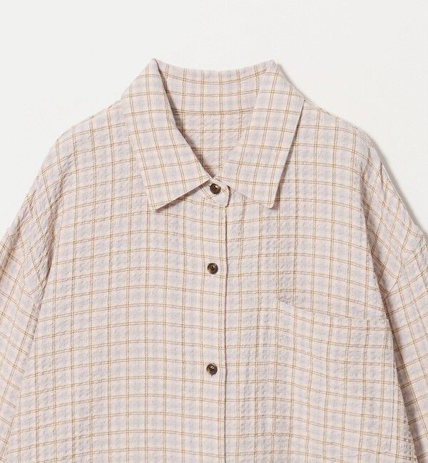 BEAUTY&YOUTH UNITED ARROWS「レーヨンブレンド チェック オーバーサイズシャツ」|シャツ・ブラウス|