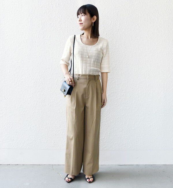 SHIPS for women「【WEB限定】〈洗濯機可能〉ランダム テレコ 5分袖 プルオーバー」|Tシャツ・カットソー|