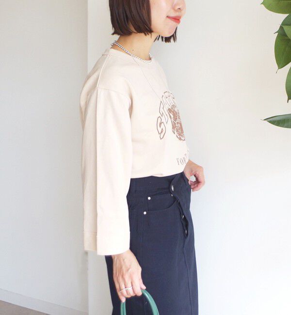SHIPS for women「【WEB限定】〈洗濯機可能〉七分袖 ワイド スリーブ プリント スウェット」|スウェット・ジャージ|