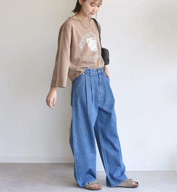 SHIPS for women「【WEB限定】〈洗濯機可能〉七分袖 ワイド スリーブ プリント スウェット」|スウェット・ジャージ|