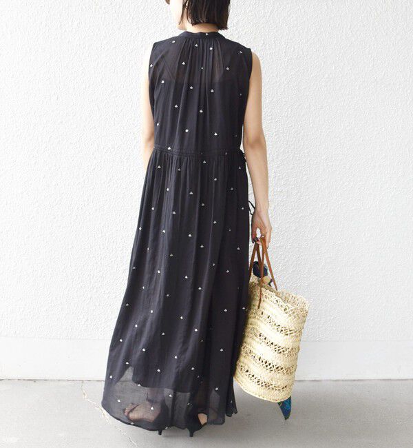 SHIPS for women「〈手洗い可能〉コットン オーガンジー 刺繍 ウエスト ドロスト ワンピース」|ワンピース|