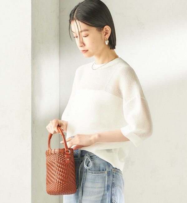 SHIPS for women「〈手洗い可能〉16G 半袖 プルオーバー」|ニット・セーター|