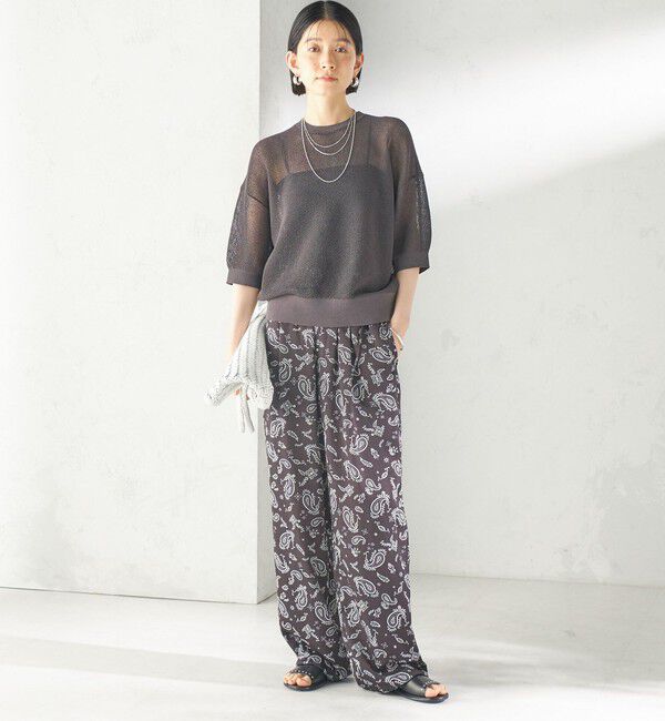SHIPS for women「〈手洗い可能〉16G 半袖 プルオーバー」|ニット・セーター|