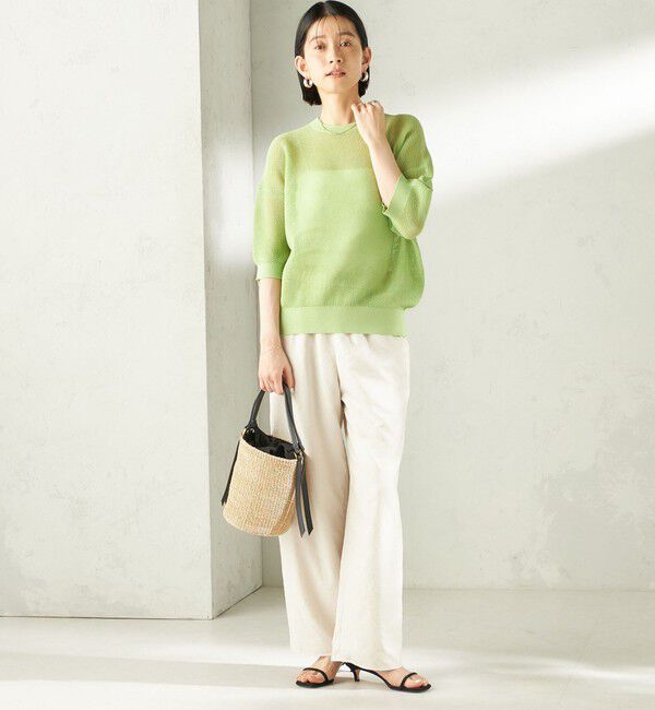 SHIPS for women「〈手洗い可能〉16G 半袖 プルオーバー」|ニット・セーター|