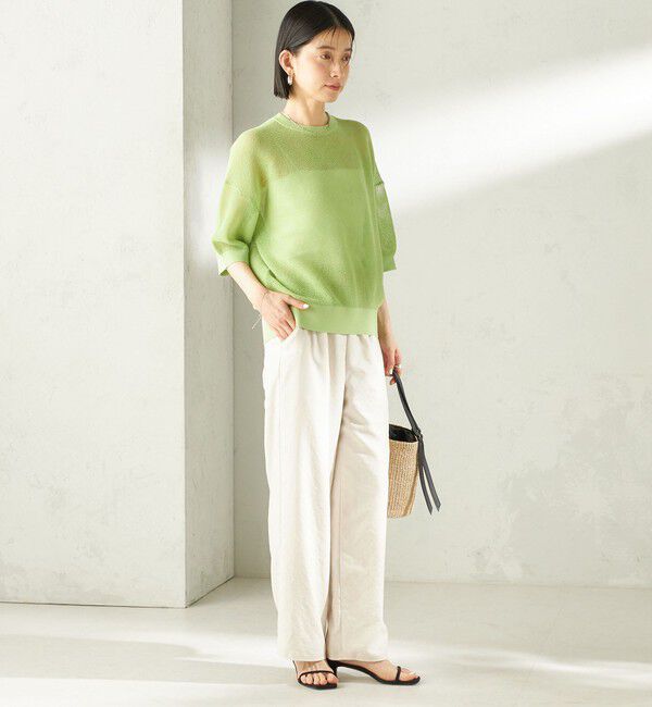 SHIPS for women「〈手洗い可能〉16G 半袖 プルオーバー」|ニット・セーター|