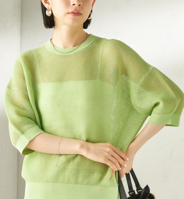 SHIPS for women「〈手洗い可能〉16G 半袖 プルオーバー」|ニット・セーター|