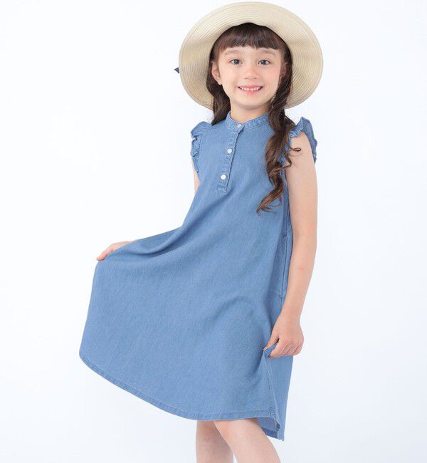 SHIPS KIDS「SHIPS KIDS:100～130cm /〈接触冷感〉ドライメッシュ デニム ワンピース」|ワンピース|