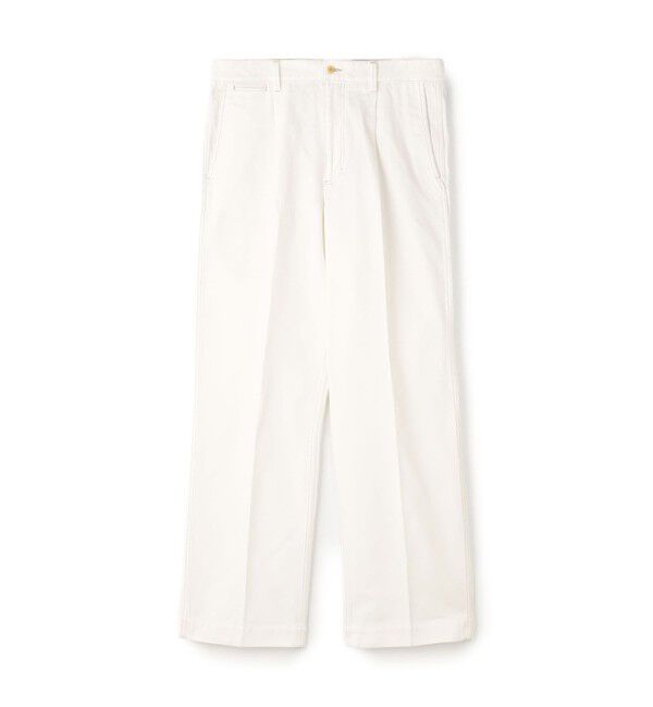 TOMORROWLAND MENS「コットンドリルツイル ワイドバレルパンツ」|チノ|13 ホワイト