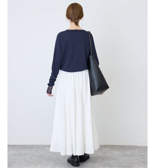 SLOBE IENA「《予約》レイヤードジャガードドットスリーブロンTEE」|Tシャツ・カットソー|