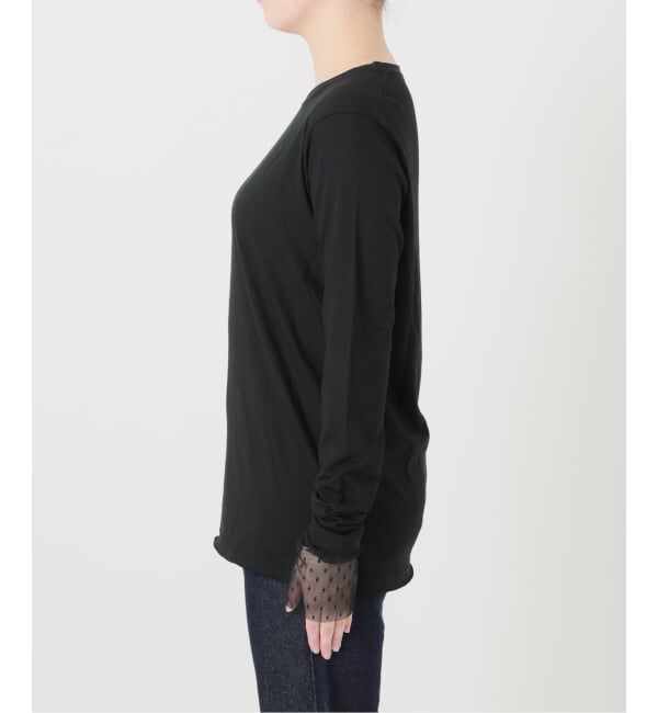 SLOBE IENA「《予約》レイヤードジャガードドットスリーブロンTEE」|Tシャツ・カットソー|