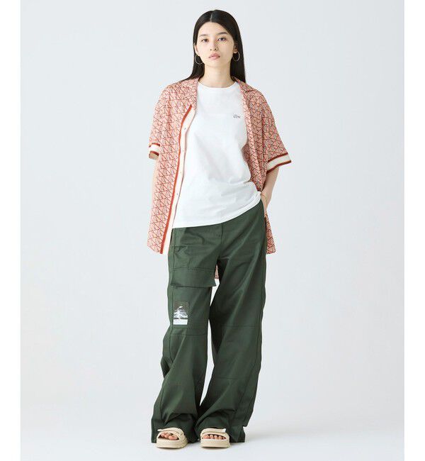 LACOSTE「アシンメトリー ワイドストレート カーゴポケットパンツ」|サルエル|