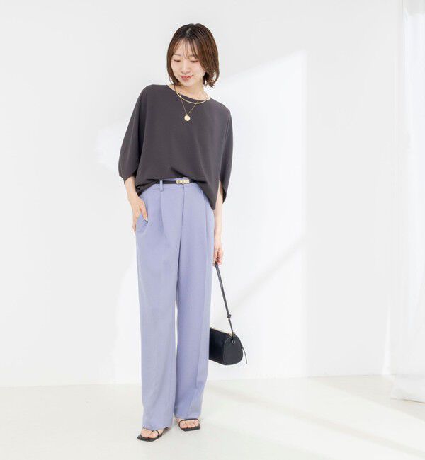 NOLLEY'S「《セットアップ対応》ウォッシャブルストレッチツイル愛されセミワイドパンツ」|その他|