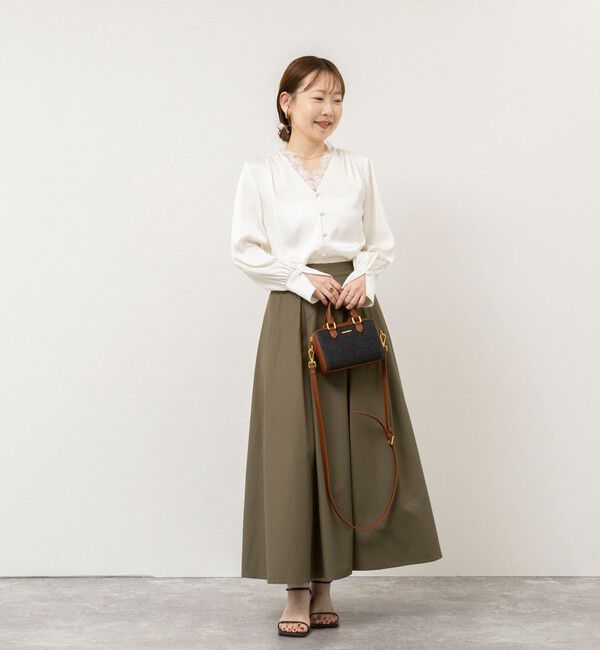 NOLLEY'S sophi「ウォッシャブルレーストリミングVネックブラウス」|シャツ・ブラウス|