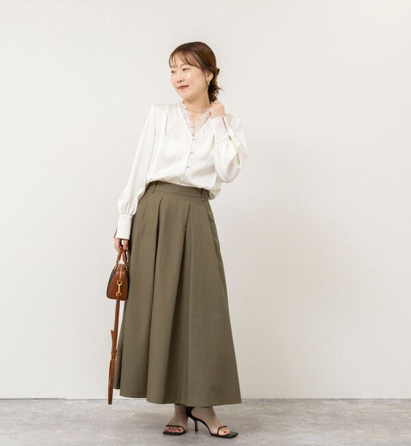NOLLEY'S sophi「ウォッシャブルレーストリミングVネックブラウス」|シャツ・ブラウス|