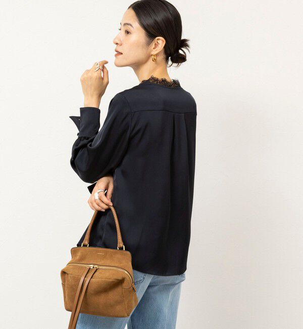 NOLLEY'S sophi「ウォッシャブルレーストリミングVネックブラウス」|シャツ・ブラウス|