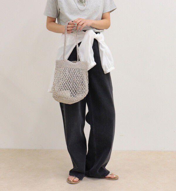 fredy emue「【BAGMATI/バグマティ】ラメコードメッシュラウンドバッグ」|かごバッグ|ゴールド