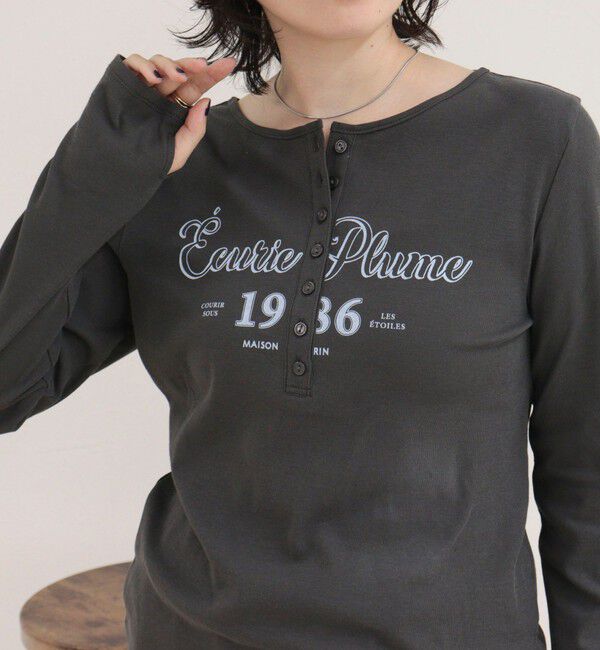 fredy emue「ヘンリーネックグラフィックロンTシャツ」|Tシャツ・カットソー|