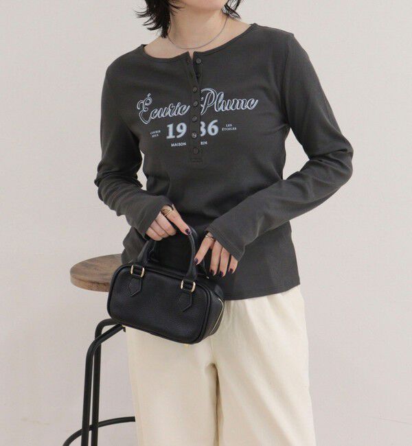 fredy emue「ヘンリーネックグラフィックロンTシャツ」|Tシャツ・カットソー|