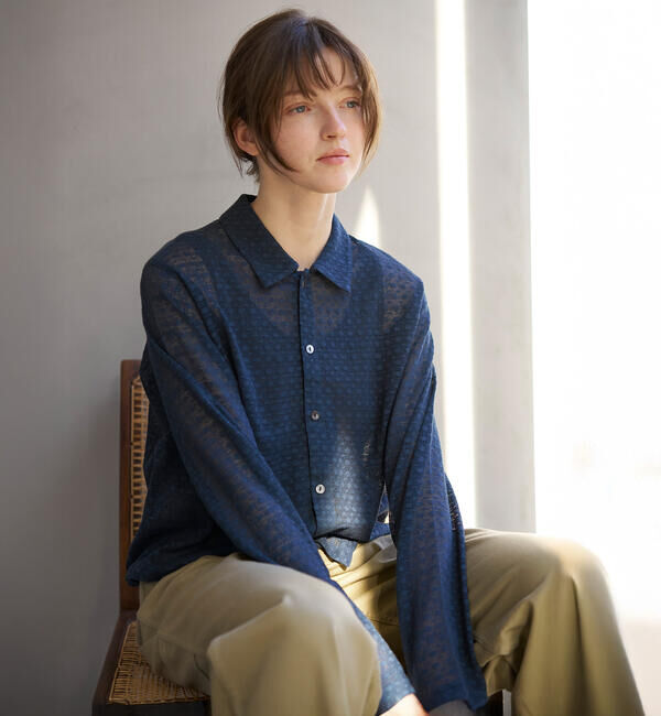  「INDIA INDUSTRY | ドットレース シャツカーディガン WOMEN」|シャツ・ブラウス|