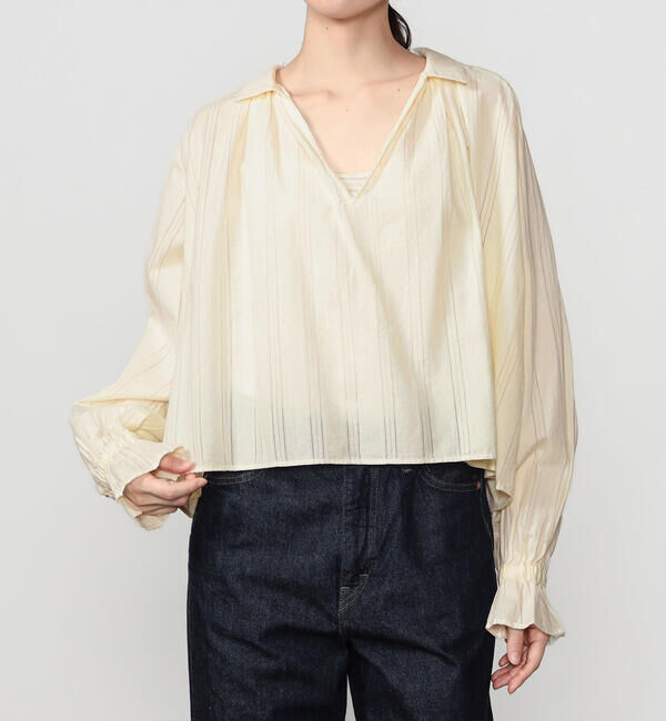  「INDIA INDUSTRY | コットン 長袖スキッパーシャツ WOMEN」|シャツ・ブラウス|