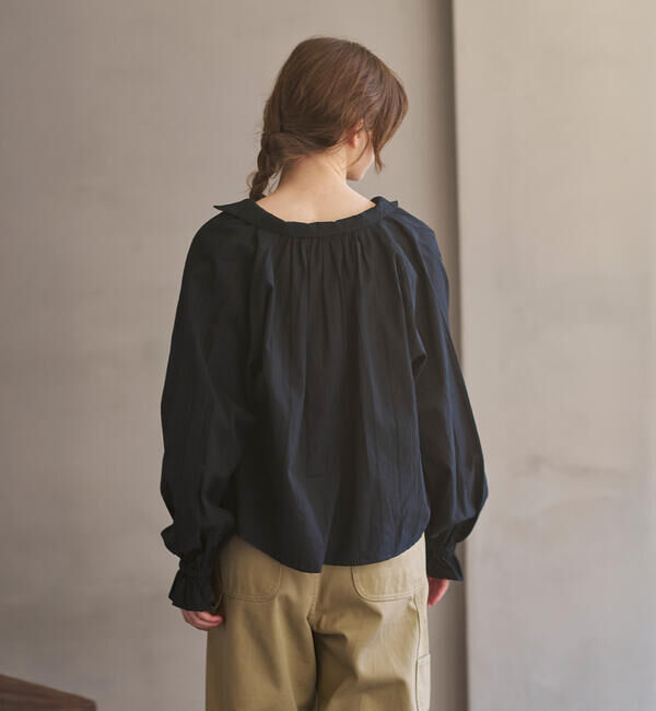  「INDIA INDUSTRY | コットン 長袖スキッパーシャツ WOMEN」|シャツ・ブラウス|