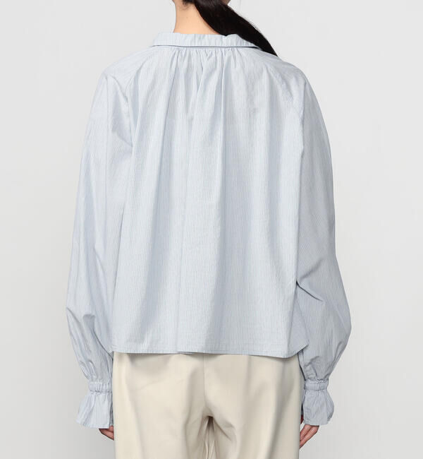  「INDIA INDUSTRY | コットン 長袖スキッパーシャツ STRIPE WOMEN」|シャツ・ブラウス|