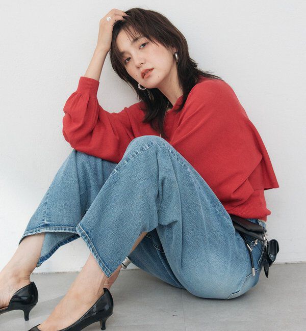  「【A・MONN】【セット着用可】cropped KNIT」|ニット・セーター|