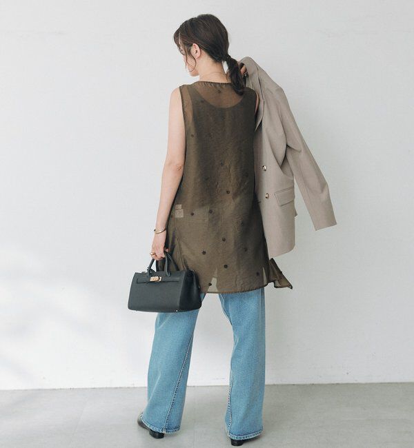  「【WEB限定】ドット刺繍シアーブラウス」|シャツ・ブラウス|
