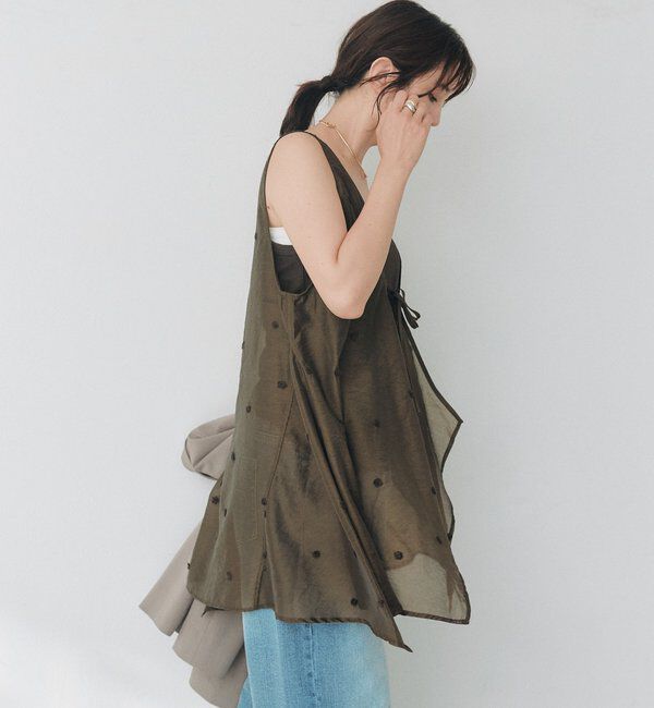  「【WEB限定】ドット刺繍シアーブラウス」|シャツ・ブラウス|
