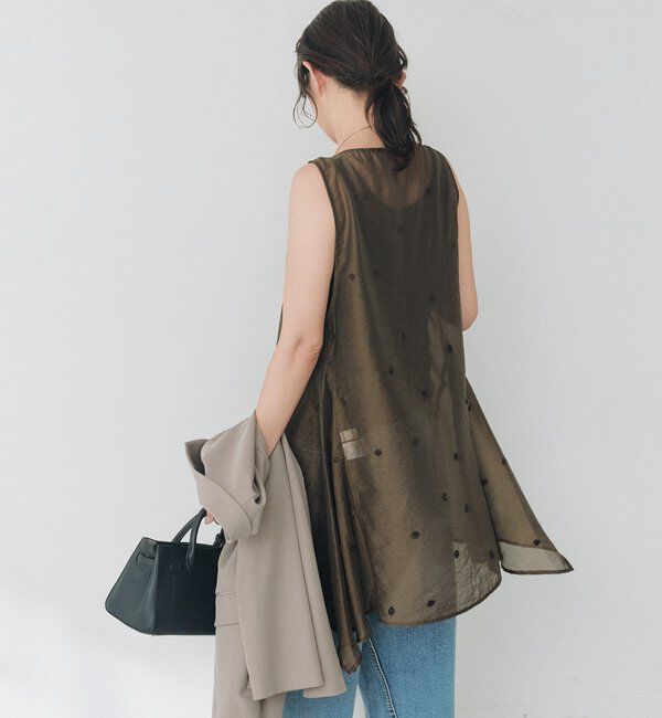  「【WEB限定】ドット刺繍シアーブラウス」|シャツ・ブラウス|