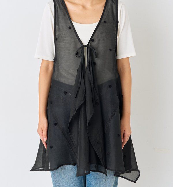  「【WEB限定】ドット刺繍シアーブラウス」|シャツ・ブラウス|