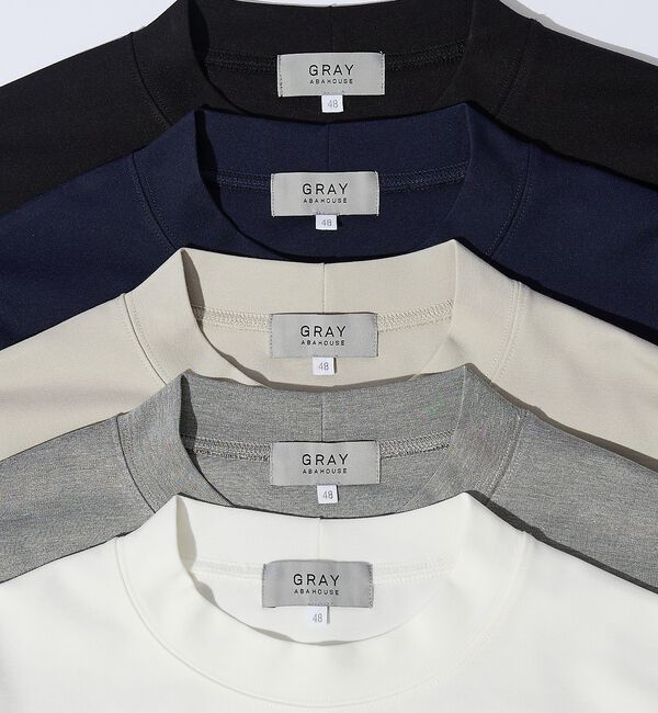 ABAHOUSE「【SMART CLOSET/WEB限定】抗菌防臭 ポンチモックネック 長袖Tシャ」|Tシャツ・カットソー|